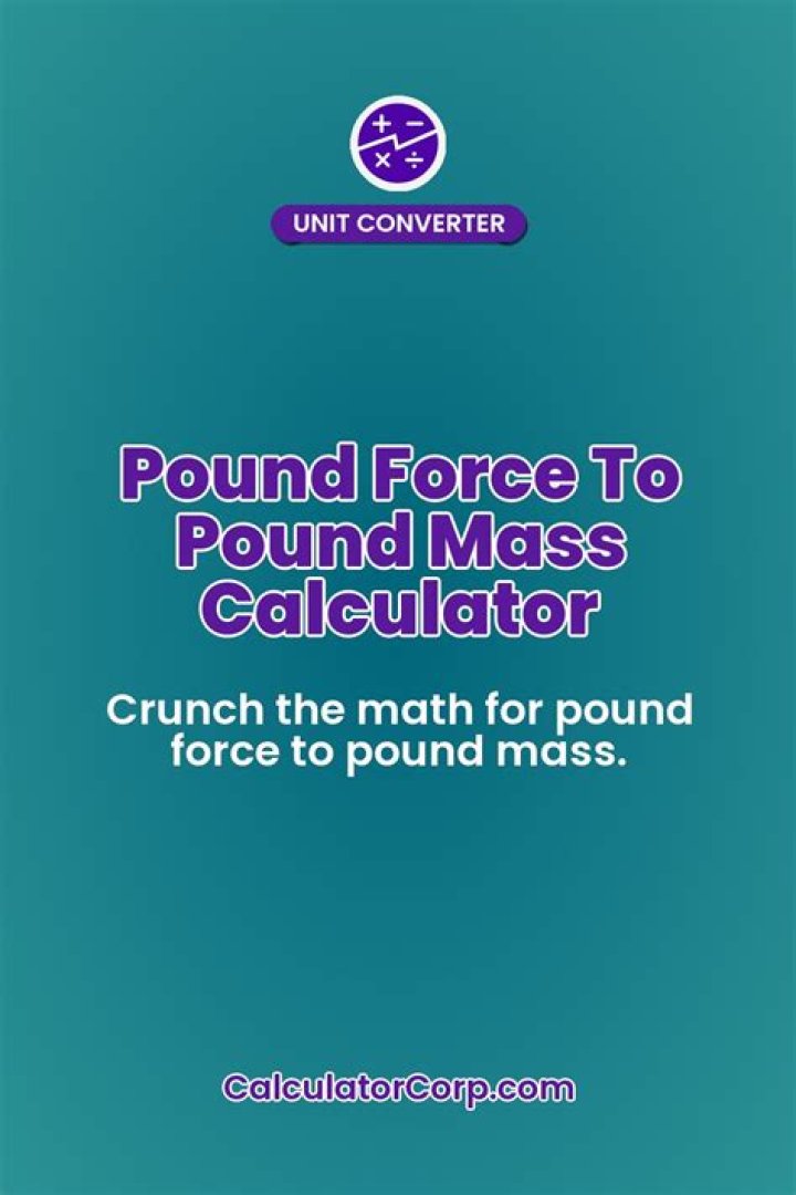 Does pound force equal pound mass?