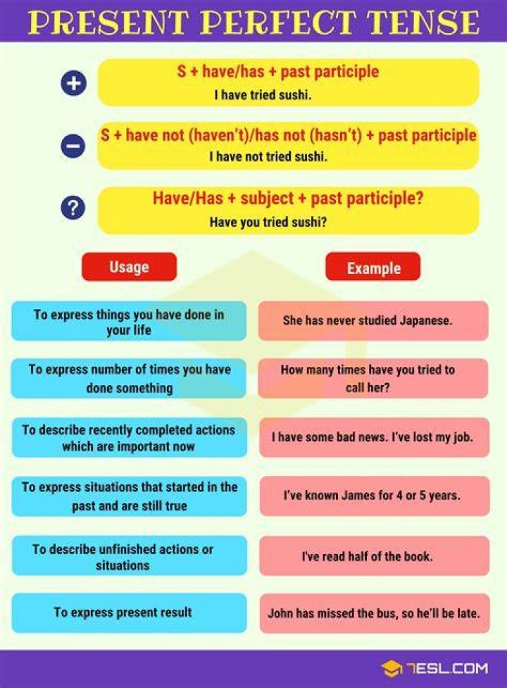 Has have present perfect tense?